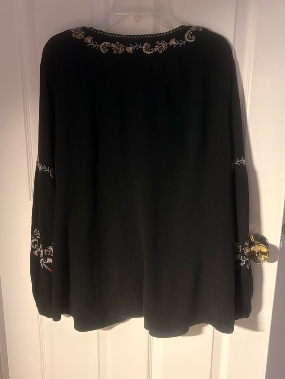 J. Jill Black Embroidered Blouse - Picture 7 of 7